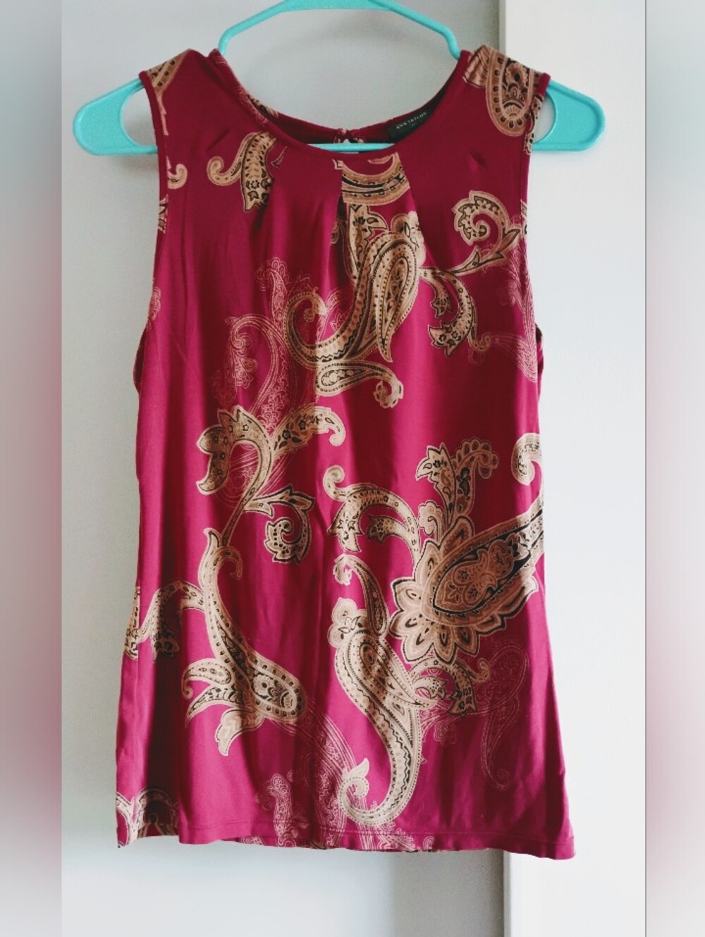 Ann Taylor Rose and Tan Paisley Tank Top
